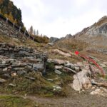 Il valloncello da risalire dietro le baite