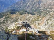 La cresta dietro di noi e sullo sfondo la cresta dove scende la normale del sentiero 2D