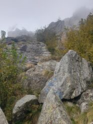 Attacco della via con scritta sbiadita