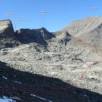 In rosso la traccia per il Colle Valletta.