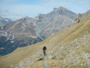il lungo tratto del traverso verso il Colle di Sollieres