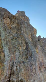 La calata in doppia per raggiungere il passo di Frassinetto