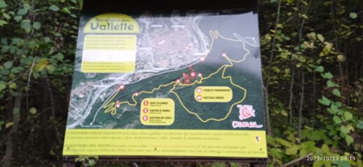 Palina iniziale del percorso del Sentiero delle Vallette 