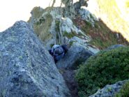 Un passaggio ripido all'inizio della traversata.