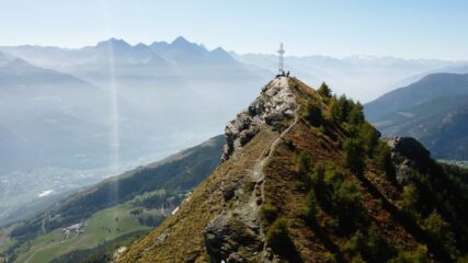 La cima Longhede vista aerea