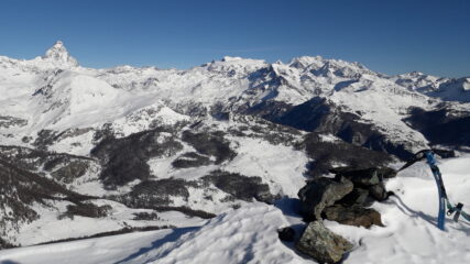 dal Meabe' punto culminante panoramica su Rosa e Cervino..