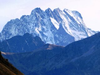 Argentera e Corno Stella dalla sterrata di rientro al gias Contard