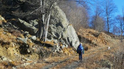 In arrivo al masso attrezzato