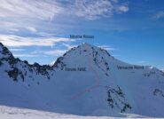 La parete NNE dal colle di Vertosan