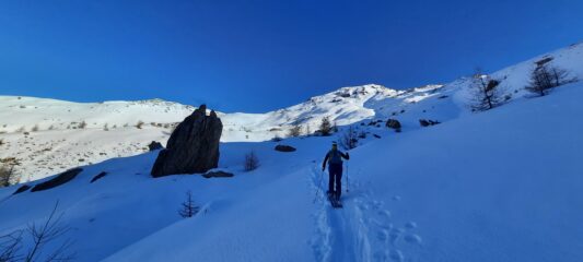 Salendo nel vallone verso il Sotto Rognosa