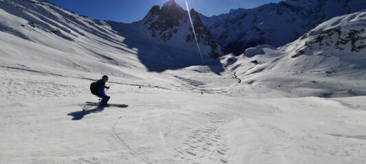 Neve leggermente abborbidita anche nella parte centrale 