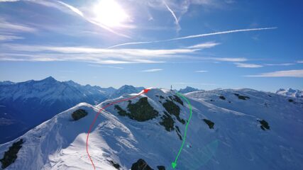 Uscita in cresta a pochi metri dalla vetta