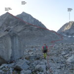 La traccia di salita.