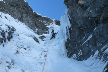 Sul secondo salto, prima del traverso scabroso