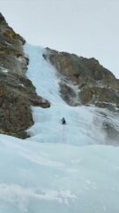 Condizioni della cascata, vista dalla sosta del primo risalto.