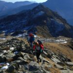 La salita lungo la cresta sud del Ciarm del Prete