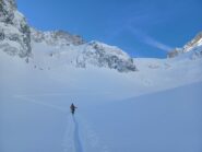 Al punto chiave. I pendii tra 2800 e 3000 mt