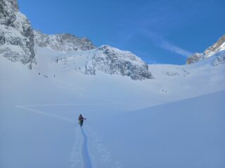 Al punto chiave. I pendii tra 2800 e 3000 mt