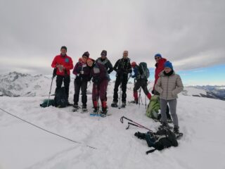 gruppo ciaspolatori al colletto