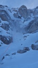 Nuvole di neve sollevata dal vento