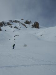 Panoramica delle nostre tracce sulla dorsale iniziale, durante la seconda risalita