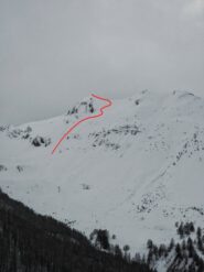 Indicativamente il percorso di salita dalla quota 2230 m circa