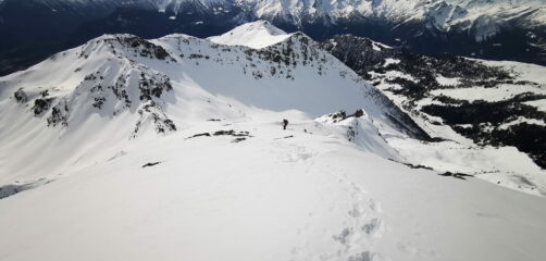 Parte finale della salita, guardando indietro verso il colletto.