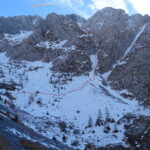 In rosso la traccia del canale.