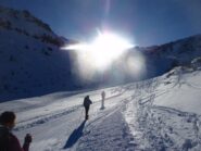 La prima parte della salita si svolge sulle piste  di Limonetto