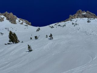 La parte alta del canalone