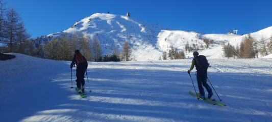 Il pendio nord del Sises sopra le piste