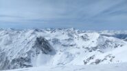 Dalla cima, panorama e innevamento verso val Massello e val Troncea