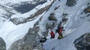 Il breve tratto da srampicare, che ci fa sembrare dei duri