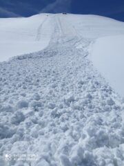 la slavina scesa sul traverso