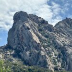 La parete della via. L'attacco è sul punto più basso del primo contrafforte