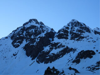 Il Gran Miuls al mattino, in rosso la linea di Barba-truc