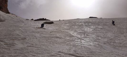 I primi 200 m ancora su neve più bianca