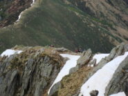 Dalla cima, la cresta E di salita