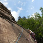 la sosta S1 vista dalla sosta S1 della via diretta