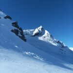 La parete e a dx il pendio di salita.