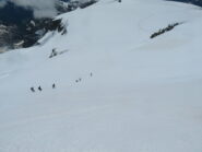 discesa per la ripida parete Sud