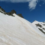 Quasi in vetta. Pendio molto ripido.