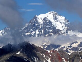 Il Mont Pelvoux dai pressi dell'arrivo degli impianti Chalvet.