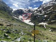 Vista della parte iniziale della salita (la discesa è garantita fin sotto la verticale delle paline della foto