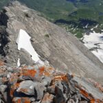 uno sguardo in basso al Canalone dello Sci Ripido
