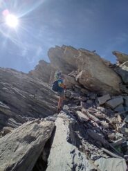 il tratto più impegnativo della cresta 