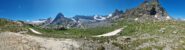 Dal col des Evettes verso l'ampio pianoro dove nasce il Ruissea des Prais