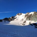 La parete vista dal ghiacciaio nell'avvicinamento