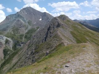 La vetta e la cresta viste dai pressi del monte Sises.