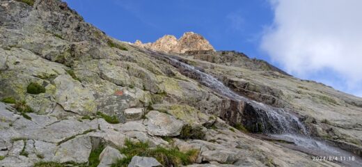Il tratto attrezzato sotto il Passo dei Detriti 